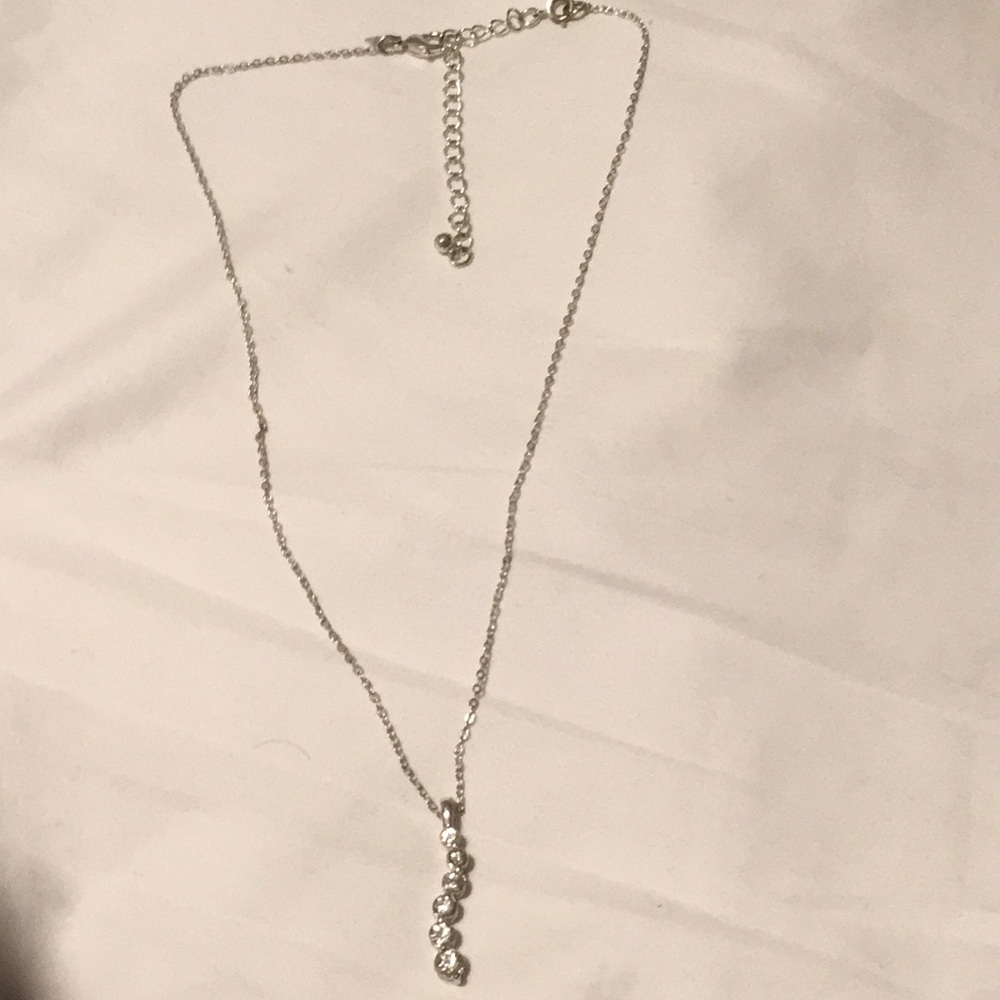 Avon necklace silver with 6 faux diamond strand